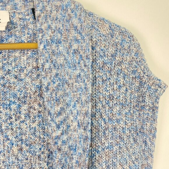 Cabi Blue Knit Long Duster Open Front Sleeveless Cardigan - Picture 5 of 13